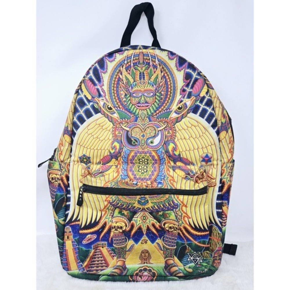 Human Evolution Inspired Psychedelic Backpack Rainbow Wanderlust Boho 16"‎